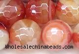 CAA5967 15 inches 10mm faceted round AB-color line agate beads