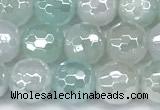 CAA6000 15 inches 6mm faceted round AB-color line agate beads