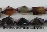 CAA603 15.5 inches 13*13*15mm pyramid dragon veins agate beads