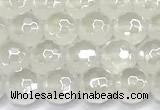 CAA6030 15 inches 6mm faceted round AB-color white agate beads