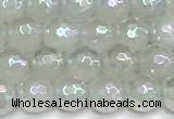 CAA6034 15 inches 6mm faceted round AB-color white agate beads