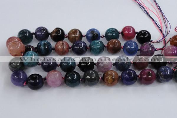 CAA606 15.5 inches 20mm round dragon veins agate beads wholesale