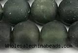 CAA6074 15 inches 12mm round matte moss agate beads