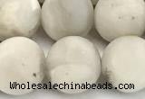 CAA6078 15 inches 10mm round matte white crazy lace agate beads