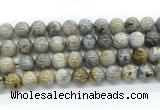 CAA6124 15.5 inches 12mm round bamboo leaf agate gemstone beads