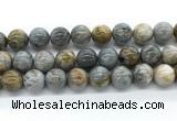 CAA6125 15.5 inches 14mm round bamboo leaf agate gemstone beads