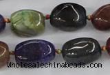 CAA616 15.5 inches 12*20mm nuggets dragon veins agate beads