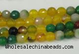 CAA708 15.5 inches 6mm faceted round fire crackle agate beads