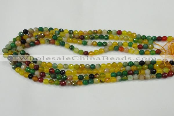 CAA708 15.5 inches 6mm faceted round fire crackle agate beads