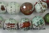 CAA731 15.5 inches 16mm faceted round fire crackle agate beads