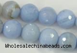 CAA740 15.5 inches 16mm faceted round blue lace agate beads wholesale