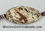 CAA761 15.5 inches 21*40mm twisted oval wooden agate beads