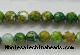 CAA790 15.5 inches 8mm faceted round fire crackle agate beads