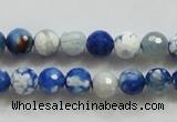 CAA796 15.5 inches 8mm faceted round fire crackle agate beads