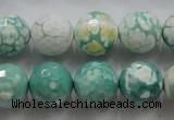 CAA805 15.5 inches 14mm faceted round fire crackle agate beads