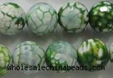 CAA810 15.5 inches 16mm faceted round fire crackle agate beads