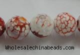 CAA812 15.5 inches 16mm faceted round fire crackle agate beads