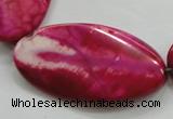 CAA844 15.5 inches 22*40mm twisted oval fire crackle agate beads