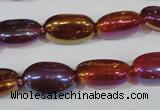 CAA883 15.5 inches 11*17mm oval AB-color red agate beads