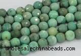 CAB06 15.5 inches 6mm faceted round green grass agate gemstone beads