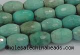 CAB20 15.5 inches 10*15mm faceted rice green grass agate beads