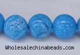 CAB223 15.5 inches 14mm round blue crazy lace agate beads