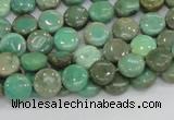 CAB25 15.5 inches 8mm coin green grass agate gemstone beads