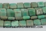 CAB26 15.5 inches 8*8mm square green grass agate gemstone beads