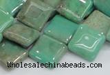 CAB28 15.5 inches 16*16mm diamond green grass agate gemstone beads