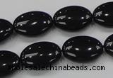 CAB319 15.5 inches 13*18mm oval black agate gemstone beads wholesale