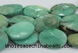 CAB39 15.5 inches 13*18mm faceted oval green grass agate beads