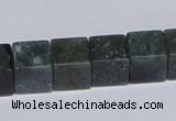 CAB399 15.5 inches 12*12mm cube moss agate gemstone beads wholesale