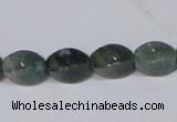 CAB420 15.5 inches 8*12mm twisted rice moss agate gemstone beads