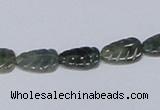 CAB428 15.5 inches 8*12mm leaf-shaped moss agate gemstone beads