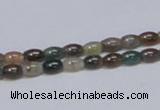 CAB437 15.5 inches 4*6mm rice indian agate gemstone beads wholesale