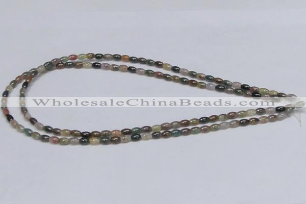 CAB437 15.5 inches 4*6mm rice indian agate gemstone beads wholesale