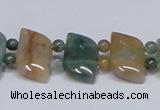 CAB468 15.5 inches horse eye & round double-drilled indian agate beads