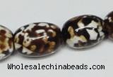 CAB622 15.5 inches 15*20mm egg-shaped leopard skin agate beads wholesale