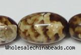 CAB623 15.5 inches 20*30mm egg-shaped leopard skin agate beads wholesale