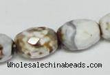 CAB624 15.5 inches 14*20mm faceted egg-shaped leopard skin agate beads