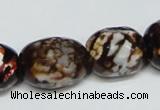 CAB626 15.5 inches 16*22mm faceted egg-shaped leopard skin agate beads