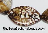 CAB637 15.5 inches 25*35mm marquise leopard skin agate beads