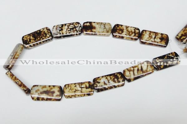 CAB640 15.5 inches 15*30mm rectangle leopard skin agate beads