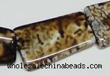 CAB643 15.5 inches 20*35mm trapezoid leopard skin agate beads