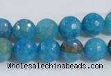 CAB654 15.5 inches 10mm faceted round fire crackle agate beads