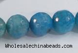 CAB657 15.5 inches 16mm faceted round fire crackle agate beads