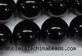 CAB729 15.5 inches 18mm round black agate gemstone beads wholesale