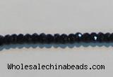 CAB786 15.5 inches 3*5mm faceted rondelle black agate gemstone beads