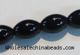 CAB818 15.5 inches 13*18mm rice black agate gemstone beads wholesale