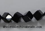 CAB831 15.5 inches 8*8mm cube black agate gemstone beads wholesale